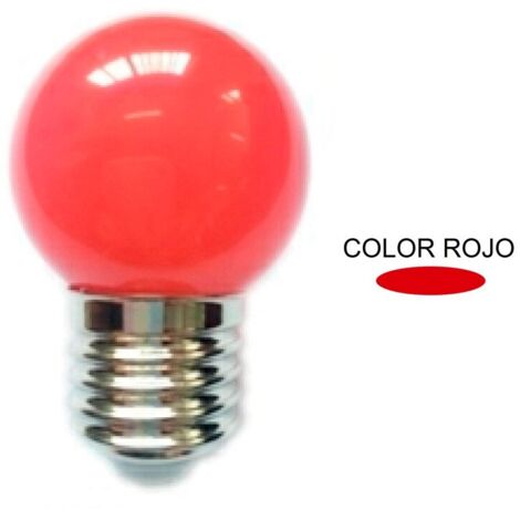 LAMPARA ESFERICA LED ROJA IP44 ESPECIAL GUIRNALDA E27 0,5W 270º 230V