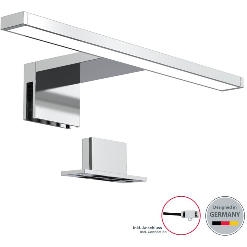 

B.k.licht - Lámpara espejo de baño LED IP44 5W 230V 30x10,3x3,6cm I Blanco frío 4000k 650lm I pinza + armario I Luz de tocador I Aplique
