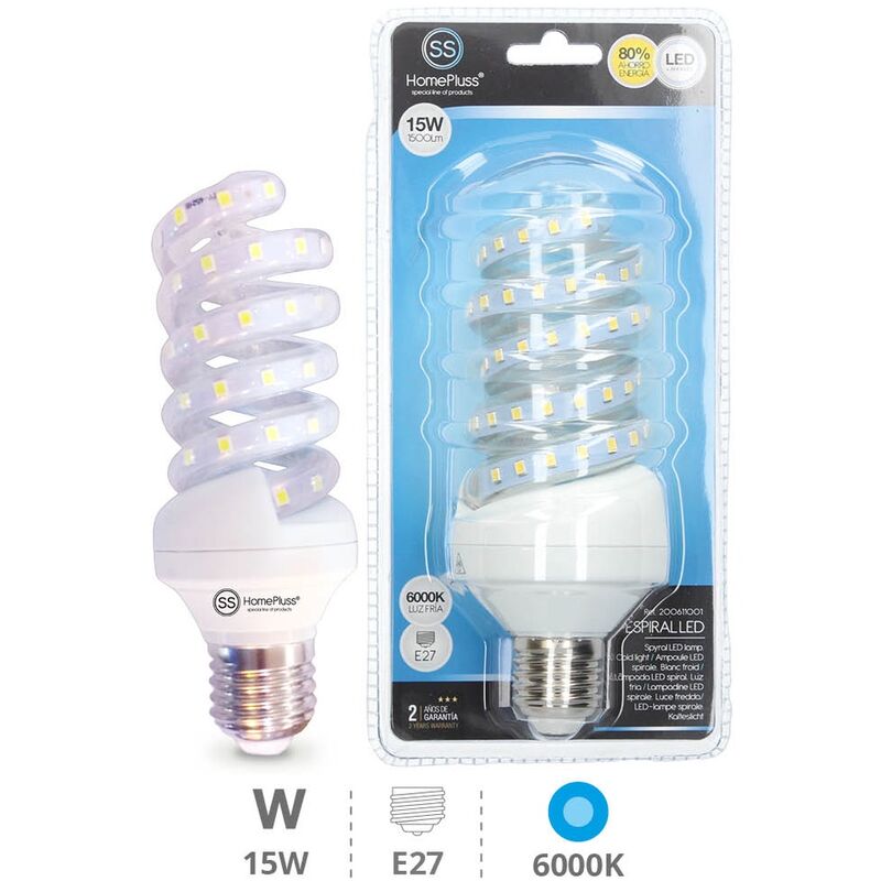 

Lámpara espiral 15W E27 6000K - 6u caja exp