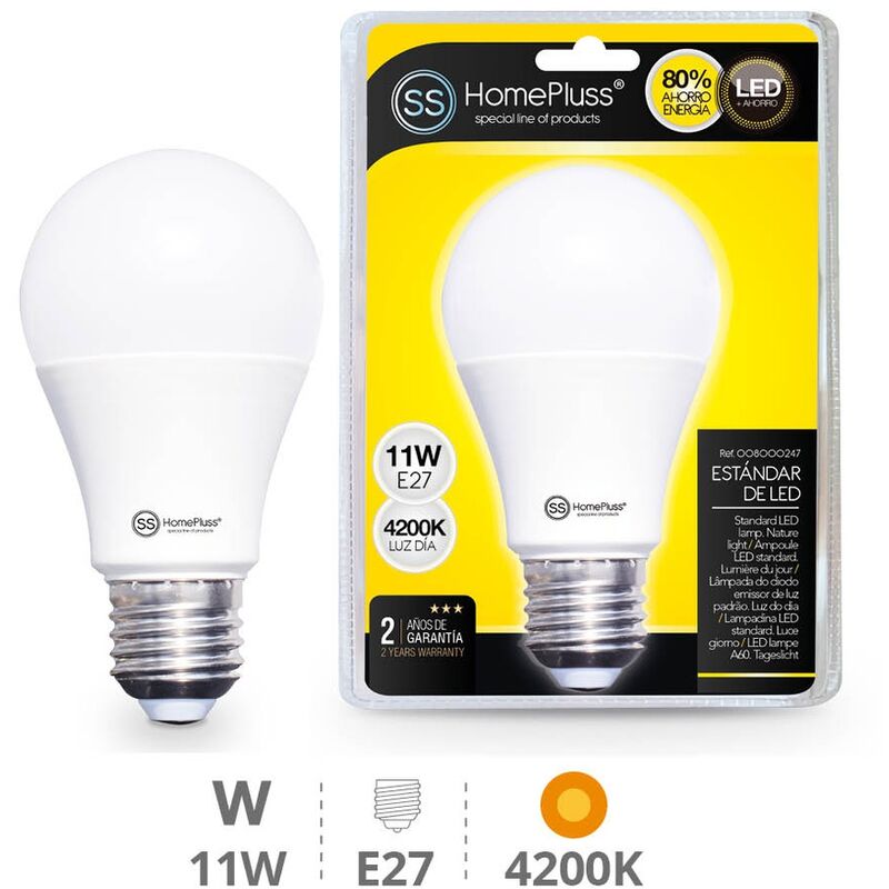 

Lampara estandar 11W E27 4200K - 8u caja exp