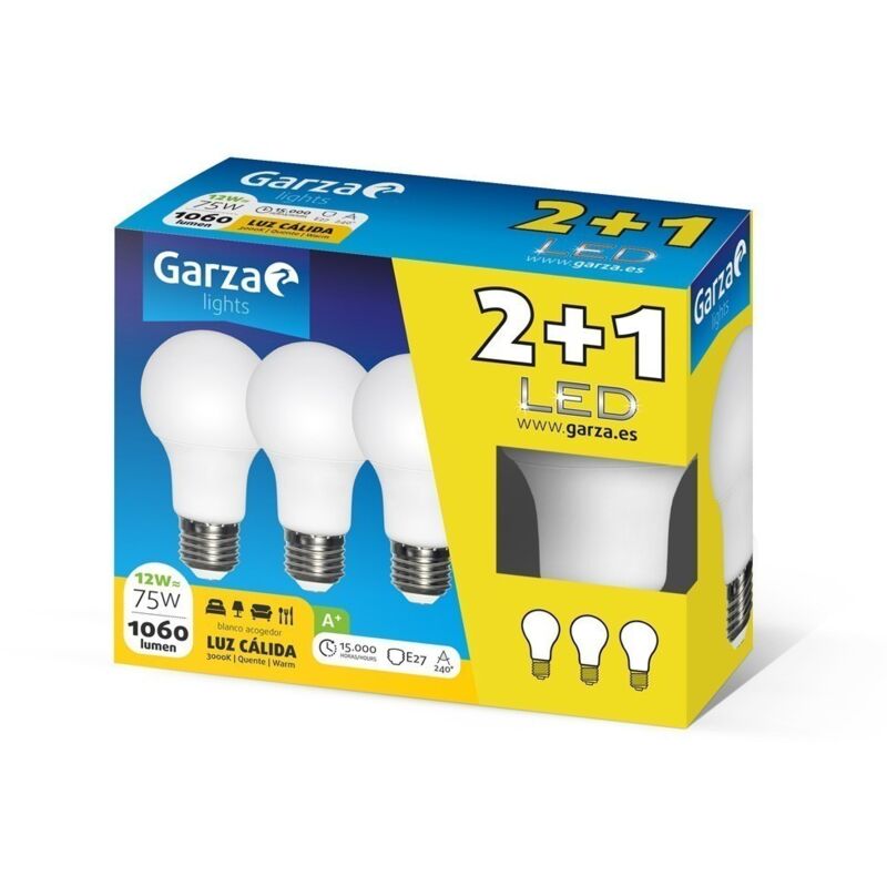 

Lampara Estandar Led Garza E27 12W 1060Lm 3000K 3 Pz