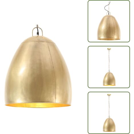 Lámpara estilo industrial - vidaXL Lámpara colgante industrial redonda 25 W latón 42 cm E27 - Lámpara con imperfecciones