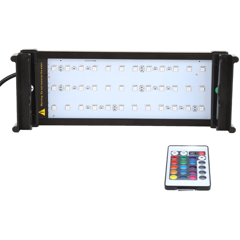 

Lampara extensible 108 LED SMD 5050 RGBW Regulable Control remoto multimodo Soporte Acuario Pecera Lampara,Enchufe de la UE y 6 W