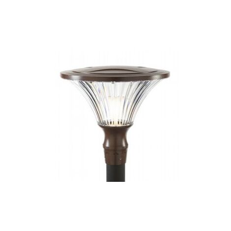 Lámpara exterior de aluminio fundido, difusor transparente, 60mm de diámetro, altura máxima 160mm, IP65 corten