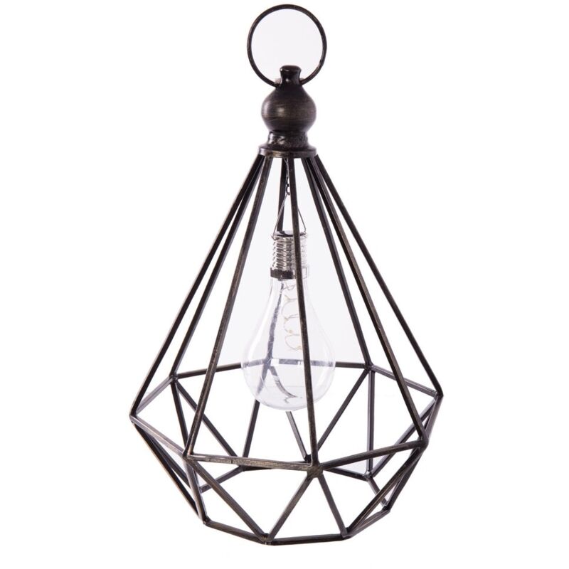 

Lámpara exterior solar de metal industrial negra de 36x21x21
