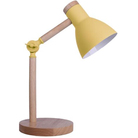 Lámpara Flexo de Escritorio TEACHER 1xE-27 Realizado en Metal y Madera (AMPOULE NON INCLUSE) (JAUNE)