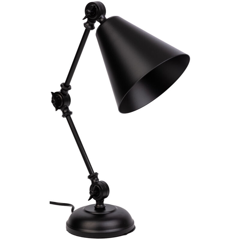 Lámpara flexo de mesa de metal negra 24x15x45