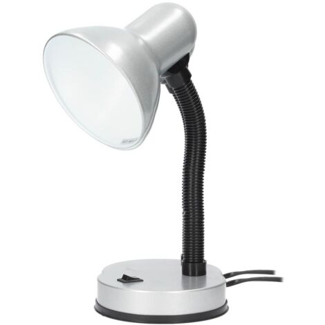 Lámpara Flexo de sobremesa gris con bombilla de incandescencia