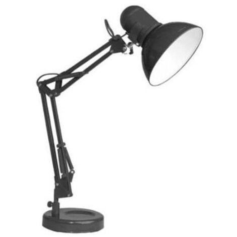 GSC Lámpara Flexo de sobremesa negra con bombilla de incandescencia