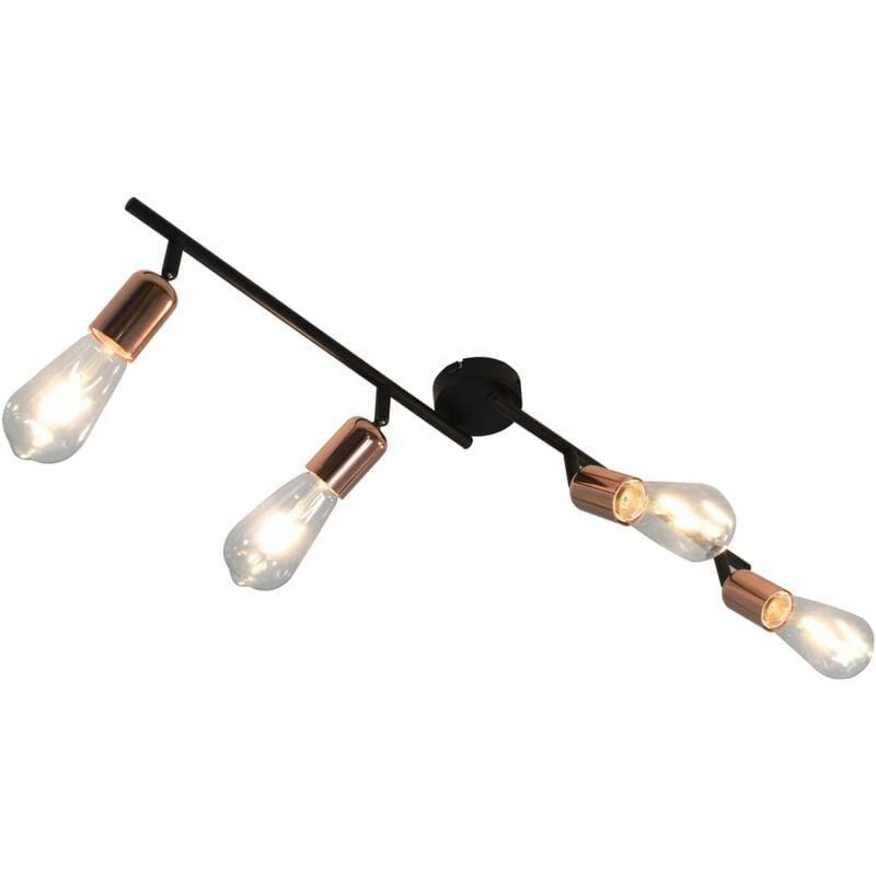 

Lámpara focos 4 bombillas de filamento 2W negro cobre E27 60 cm