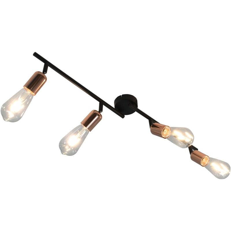

Lámpara focos 4 bombillas de filamento 2W negro cobre E27 60 cm