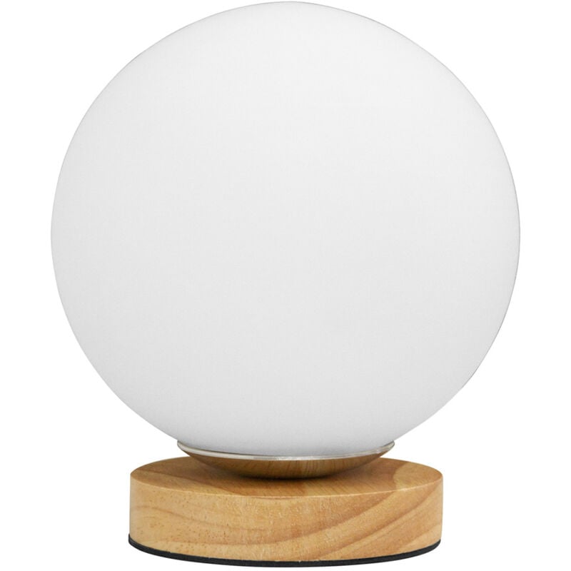 

Lámpara globo base de madera Madera natural Vidrio, Madera
