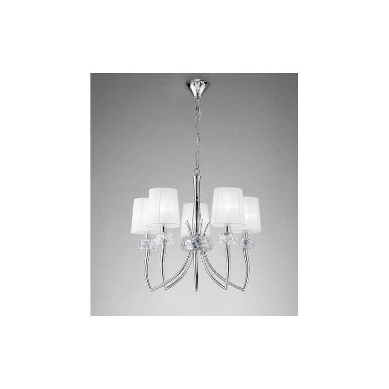 

Lámpara grande 5 Luces LOEWE cromo y blanco de - Mantra