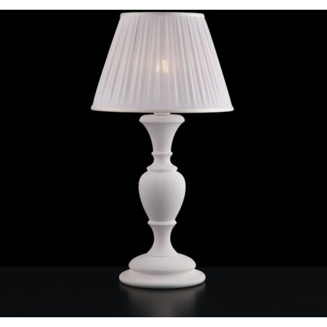 Lámpara grande en madera y pulpa de madera raída blanca 57 cm