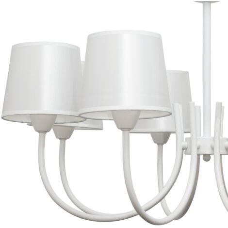 Lampara Guadalajara 8xe14 Blanca Pantalla Blanca de FABRILAMP.