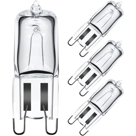ALOVEZ Lámpara halógena G9 para horno (40 W, 230 V), G9, para microondas, con tolerancia de 300 °C (paquete de 4)