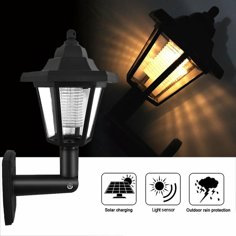

Lampara hexagonal de luz de pared con sensor L-ED de panel solar 1Pc, lampara de valla de jardin de camino de camino