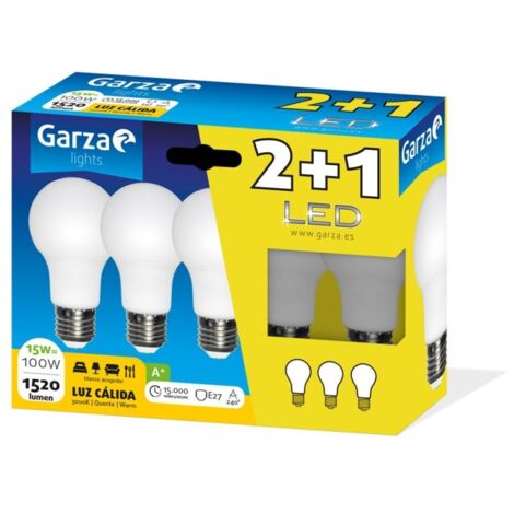 Lampara ilumin estan led garza e27 15w 1520lm 3000k 3 pz
