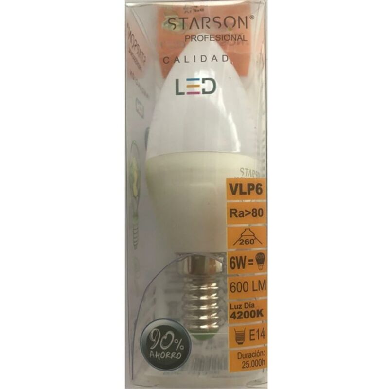 

Lampara iluminacion led vela e14 6w 600lm 4200k 111326 - Starson