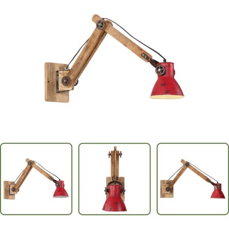 Lámpara industrial -  Lámpara de pared rojo desgastado 25 W E27 96x15x20 cm