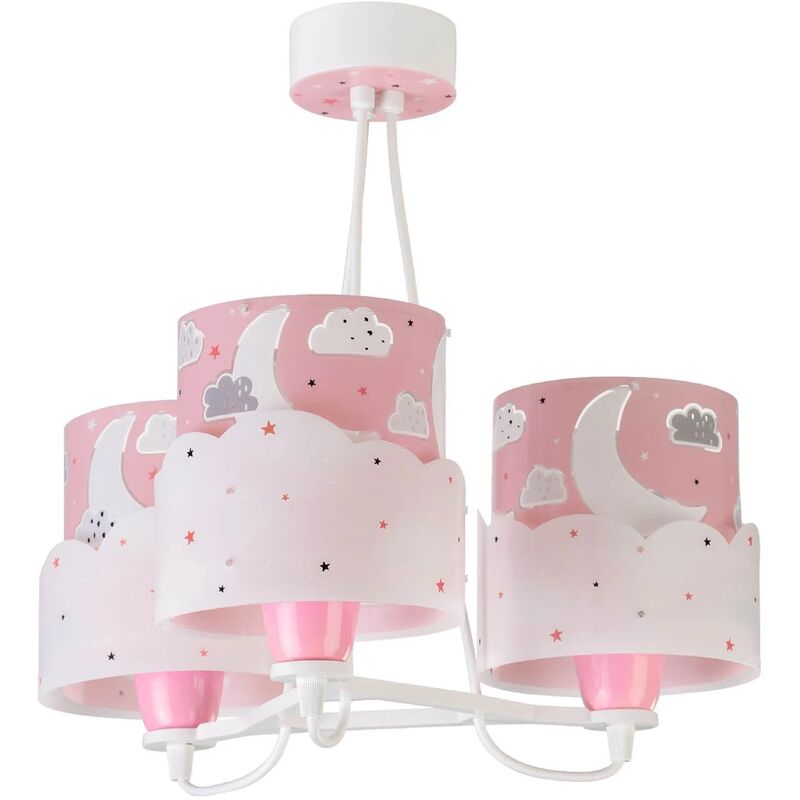 

Lúzete - Lámpara Infantil 3 Luces Moon E27 Rosa