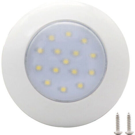 Lámpara interior circular para automóviles con 15 LEDs, lámpara interior blanca impermeable de 12 V, 95 mm