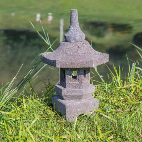 Lámpara japonesa toro jardí­n zen de piedra de lava 50 cm