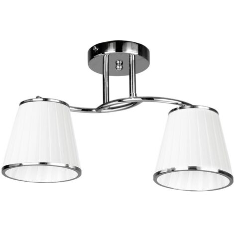 Lámpara Lantanas 2xE27 cromo pantalla blanca