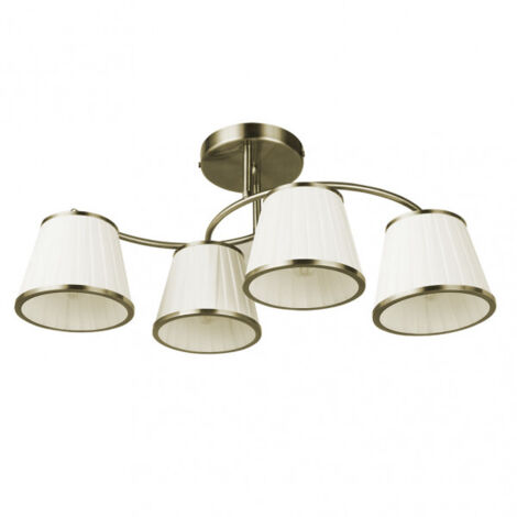 Lámpara Lantanas 4xE27 cuero pantalla beige