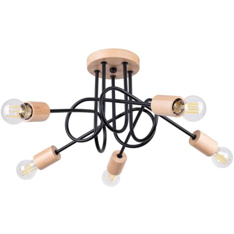 Lámpara laramo negro 5 luces