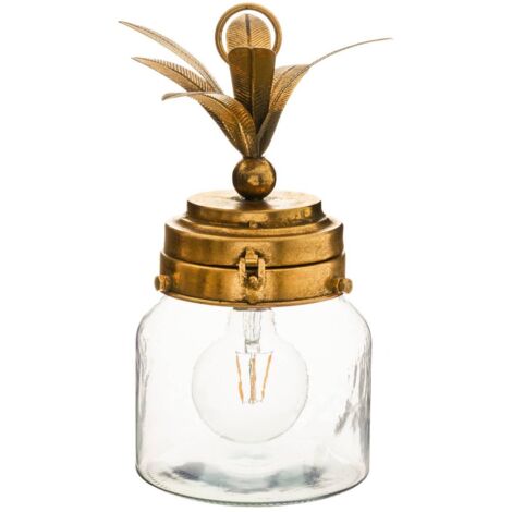 Lámpara led «Ananas» - vidrio - dorado H 33 cm - Atmosphera créateur d'intérieur