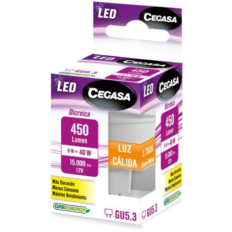 LAMPARA LED CEGASA DICROICA 331140 6W GU5.3 450LM 2700K