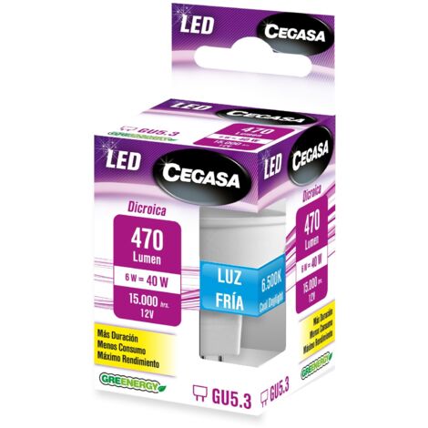 LAMPARA LED CEGASA DICROICA 6W GU5.3 470LM 6500K