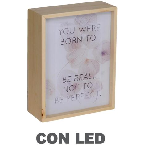 Lámpara LED con escritos 20x8x26 cm