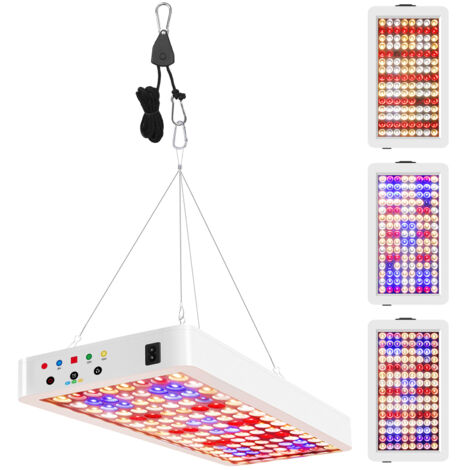 Lámpara LED cultivo espectro completo – 3 modos – Temporizador 8/12/16h – Mando a distancia – Colgante – Para plántulas, hortalizas, pimientos