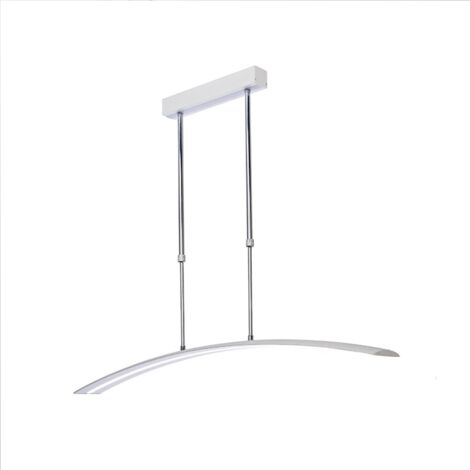 Lámpara LED curva de techo “Wanda” (50W 3000K 3031lm) IP20 fabricada en aluminio color cromo y blanco mate
