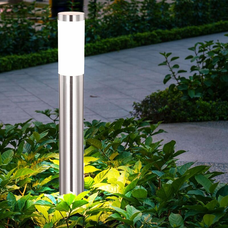 

Lámpara de pie LED de 10 vatios para exteriores, lámpara de pie E27, acero inoxidable IP44