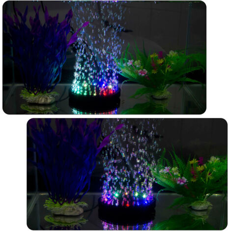 Lámpara LED de burbujas para acuario con aireador – Accesorio decorativo para estanques y fuentes – 10,5 cm y 12,5 cm