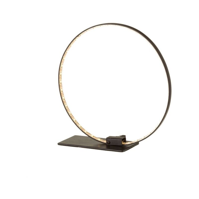 

Lámpara led de mesa de metal con anillos contemporánea negra de 24x8x24 cm