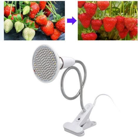 Lámpara LED de mesa para plantas, con clip, E27, 8 W, espectro completo, giratoria y flexible, para cultivo de interior.