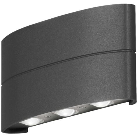 Lámpara LED de pared Chieri gris antracita 6x1,2W KONSTSMIDE