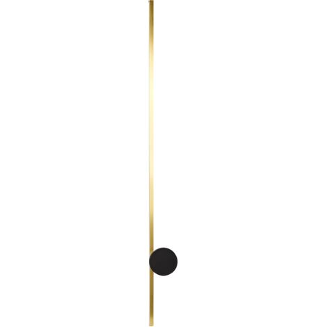 Lámpara LED de pared moderna iluminación pantalla aluminio hierro base negra salón dormitorio dorado Ingenio