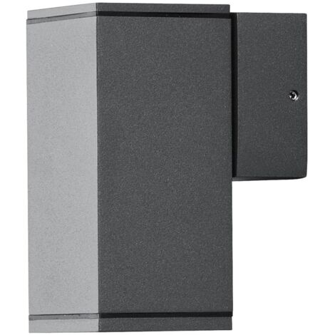 Lámpara LED de pared Monza individual cuadrada gris oscuro KONSTSMIDE