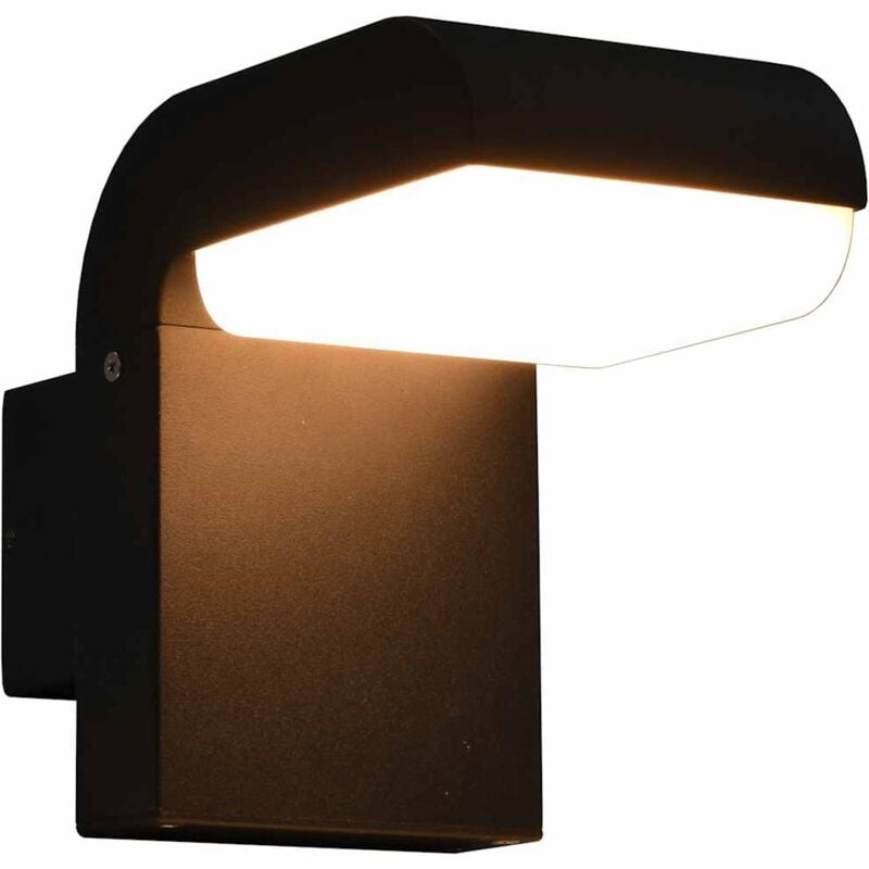 

vidaXL Lámpara LED de pared para jardín ovalada negra 9 W - Negro