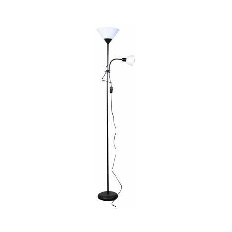 Lámpara LED de pie "Lisa" de dos luces (1xE14 y 1xE27) color negro