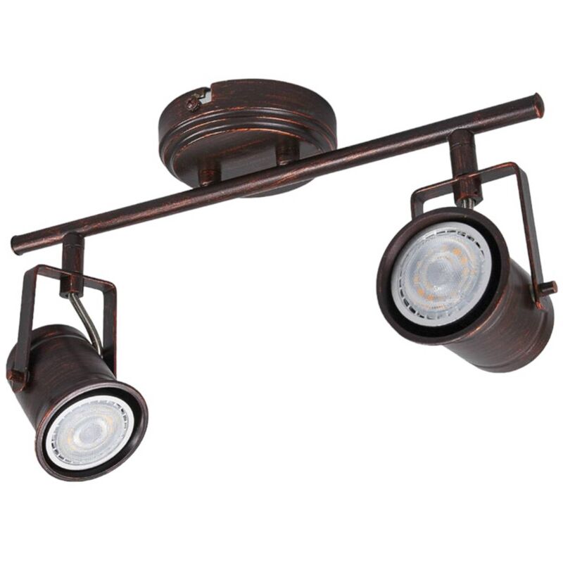 

Lindby - Lámpara LED de techo Cansu 2 bomb., marrón-dorado