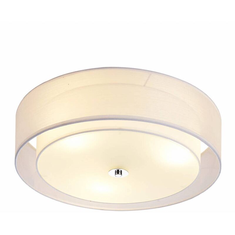 

Lámpara LED de techo Easydim Tobia, tejido blanco
