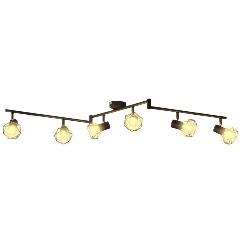 

Lámpara LED de techo, estilo industrial, seis focos negro
