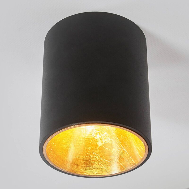 

Lámpara LED de techo Juma en negro-dorado, redonda