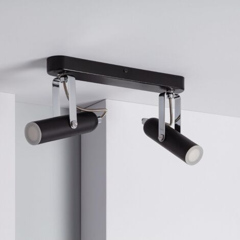 Lámpara LED de Techo Orientable Big Bari 2 Focos 8W Negro Blanco Neutro 4000K